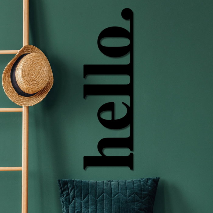 Wallity Hello-5 Escultura de pared de metal negro